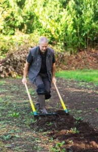 Non travail du sols de la ferme maraîchère bio à quistinic